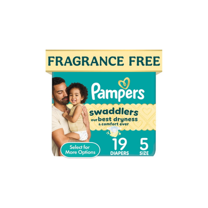 Pampers Swaddlers Fragrance Free Baby Diapers, Size 5, 19 Count (Select for More Options)