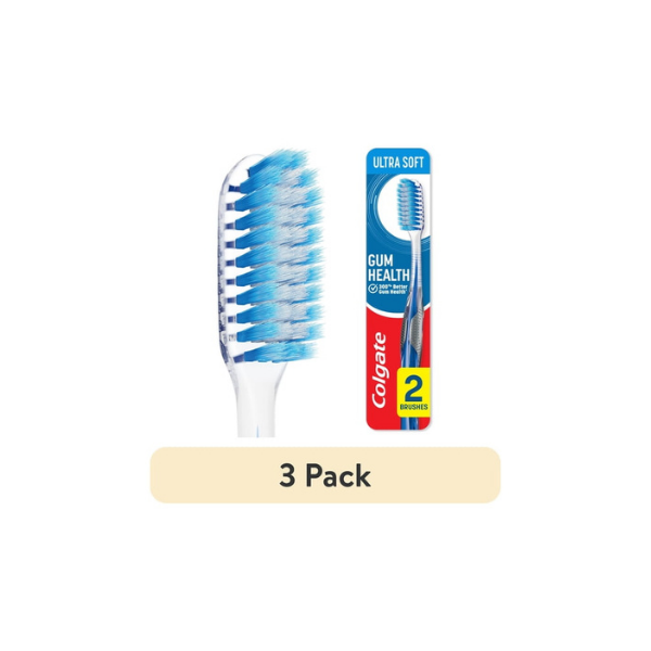 (3 pack) Colgate Gum Health Toothbrush, Ultra Soft, 2 Pack