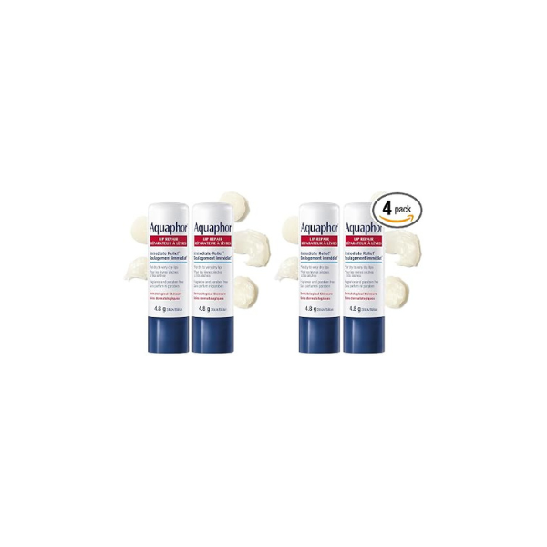 Aquaphor Lip Repair Stick, Moisturizing Lip Balm Pack, Relieves Dryness, 0.17 Oz Stick, (Pack of 4)