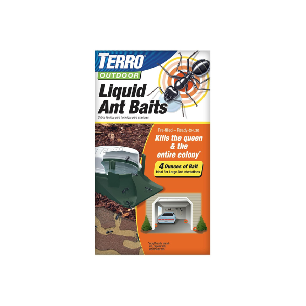 TERRO T1804-6 Outdoor Ready-to-Use Liquid Ant Bait Killer and Trap - Kills Common Household Ants - 4 Bait Stations