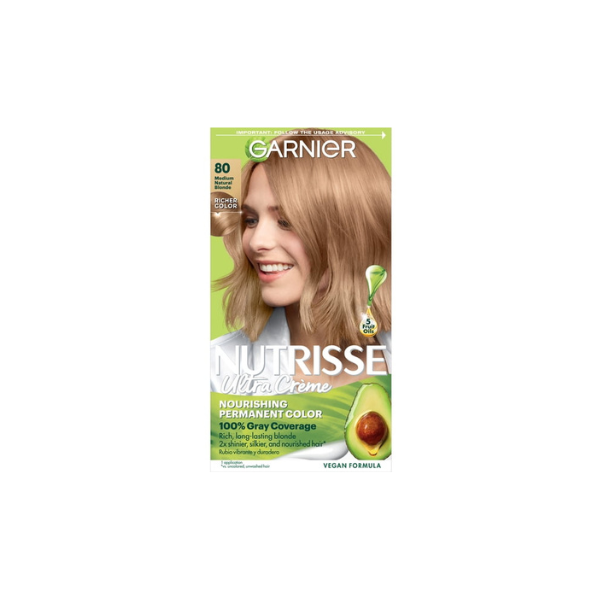 Garnier Nutrisse Nourishing Hair Color Creme, 080 Medium Natural Blonde Butternut