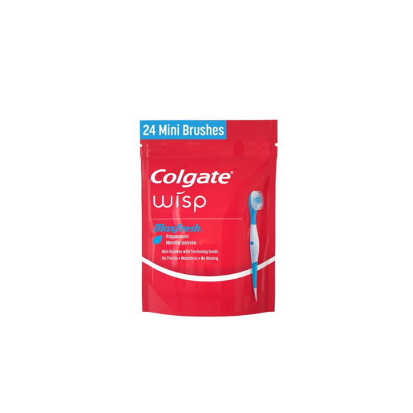 Colgate Max Fresh Wisp Disposable Travel Toothbrushes, Mini Toothbrush, Peppermint, 24 Count