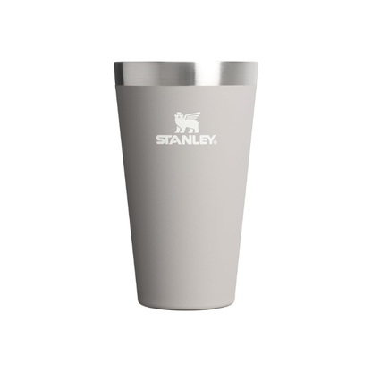 STANLEY Adventure Stacking Beer Pint Glass 16oz | Stackable Drinking Cup for Cold Beverages | Dishwasher Safe | Insulated Stainless Steel Tumbler | BPA-Free | Ash