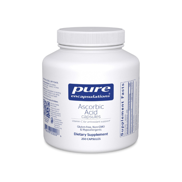 Pure Encapsulations Ascorbic Acid Capsules, 250 Capsules