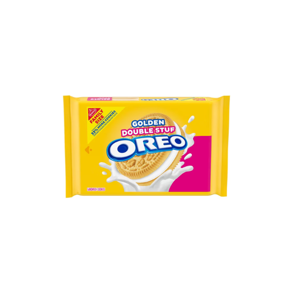 OREO Double Stuf Golden Sandwich Cookies, Family Size, 18.71 oz