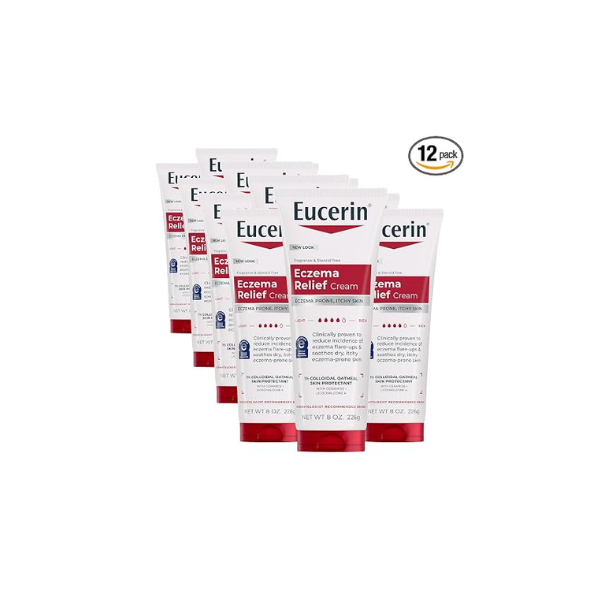 Eucerin Eczema Relief Body Cream with Colloidal Oatmeal, Multipack, 8 Ounce (Pack of 12)