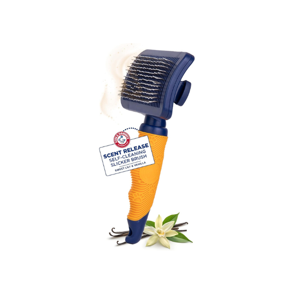 Arm & Hammer Deodorizing Slicker Dog Brush, Sweet Lily & Vanilla Scent