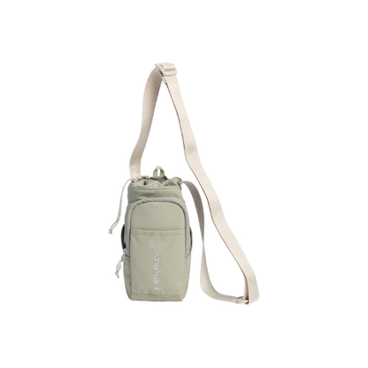 STANLEY Vitalize Carry-All Bag | Bottle Holder with Drawstring Cinch | Adjustable Shoulder Strap | Zippered Valuables Pocket | Durable Recycled Fabric | Sage Grey