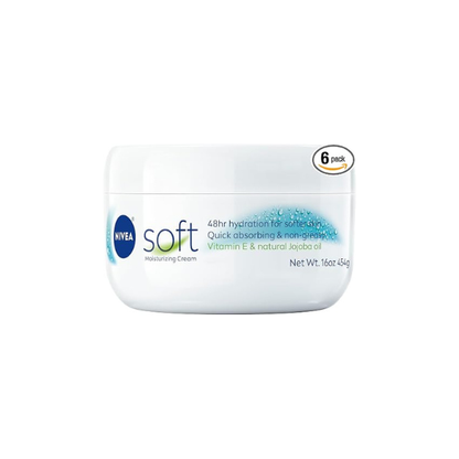 NIVEA Soft Refreshingly Soft Cream for Face, Hand and Body, 16 Fl Oz (Pack of 6)