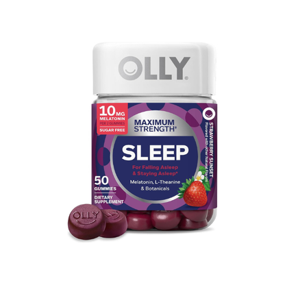 OLLY Maximum Strength Sleep Support Supplement, 10 mg Melatonin - 50 Count