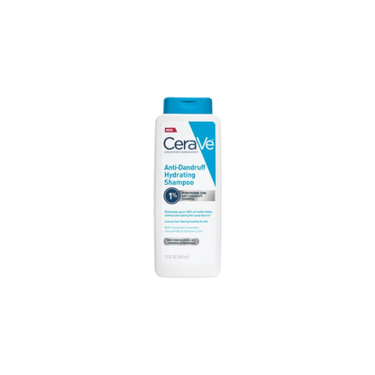 CeraVe Hydrating Anti-Dandruff Shampoo, 1% Pyrithione Zinc Dandruff Treatment With Ceramides, Niacinamide & Hyaluronic Acid, For Help With Flakey Itchy Scalp, 12 fl oz