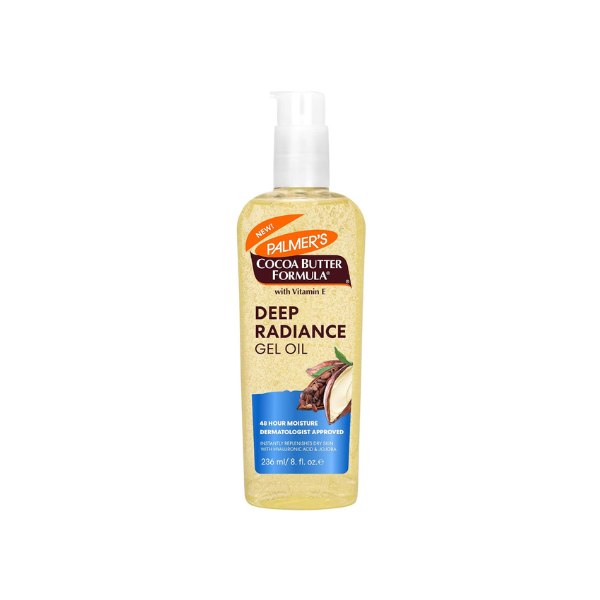 Palmer's Cocoa Butter Formula, Deep Radiance Gel Oil (8 oz), Hydrating Moisturizing Body Oil with Hyaluronic Acid, 48-Hour Hydration, For Sensitive, Eczema Prone or Oily Skin, Dermatologist-Approved