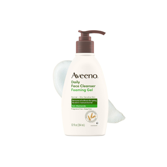 Aveeno Daily Foaming Gel Facial Cleanser, Fragrance Free, 12 fl. oz