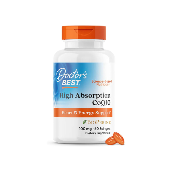 Doctor's Best High Absorption CoQ10 with BioPerine Supplement, 60 Softgels
