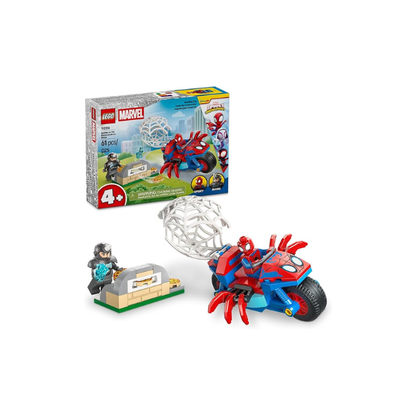 LEGO Marvel Spidey and His Amazing Friends Spidey on his Motorcycle vs. Rhino Building Toy for Kids - Super Hero Pretend Playset for Preschool Boys & Girls, Ages 4+ - Gift Idea for Birthdays - 11206