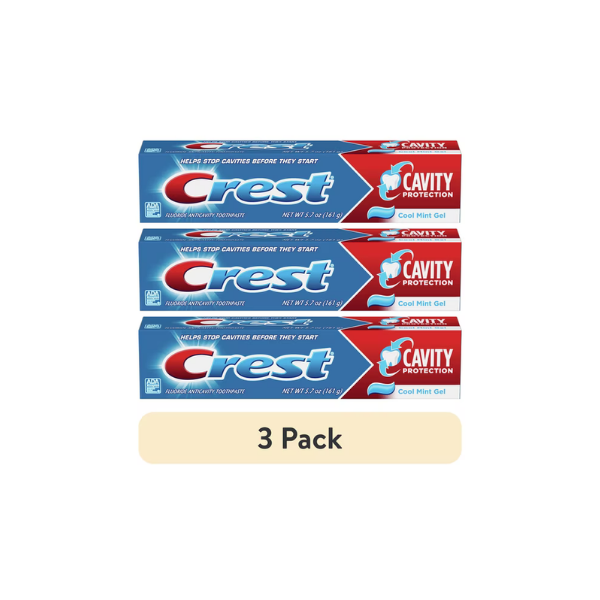 (3 pack) Crest Cavity Protection Toothpaste Gel, Cool Mint, 5.7 oz