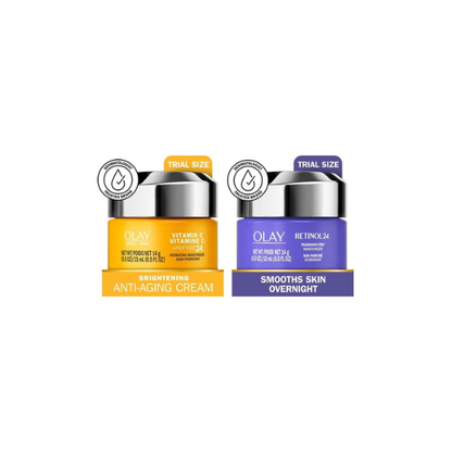Olay Facial Moisturizer Skin Care Bundle, Mini Day and Night Moisturizer Set
