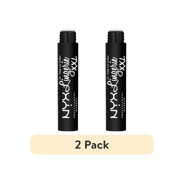 (2 pack) NYX Professional Makeup Lip Lingerie XXL Matte Liquid Lipstick, Naughty Noir