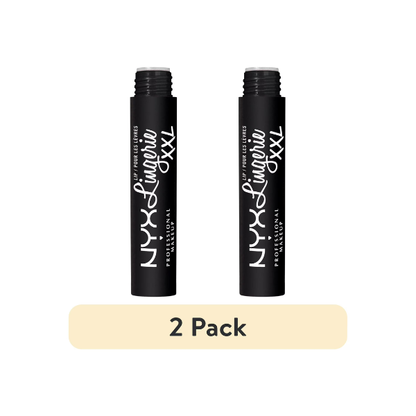 (2 pack) NYX Professional Makeup Lip Lingerie XXL Matte Liquid Lipstick, Naughty Noir