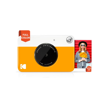 KODAK Printomatic Full-Color Instant Print Digital Camera, Zink 2x3" (5.1x7.5 cm) Sticky-Back Photo Paper, 5MP, Portable, Creative Fun Gift for Birthday, Christmas, Holiday, Yellow