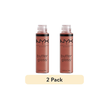 (2 pack) NYX Professional Makeup Butter Gloss, Non-Sticky Lip Gloss, Praline Glosses, 0.27 oz