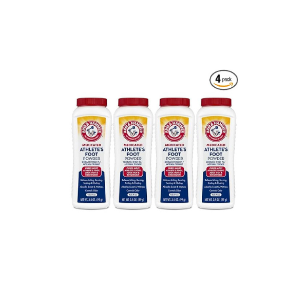Arm & Hammer Medicated Athlete's Foot Powder, Antifungal, 3.5 oz, 4 Pack