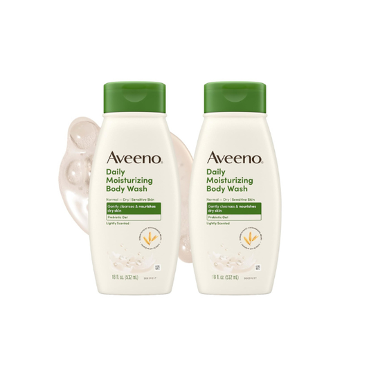Aveeno Daily Moisturizing Body Wash with Prebiotic Oat, 18 fl. oz, 2 Pack