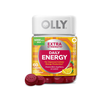 OLLY Extra Strength Daily Energy, Vitamin B12, CoQ10, Berry Yuzu - 60 Count