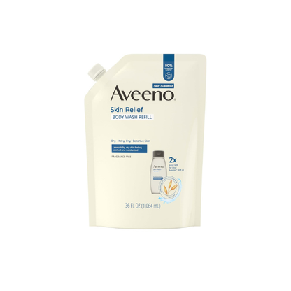Aveeno Skin Relief Body Wash Refill, Fragrance-Free, 36 fl. oz