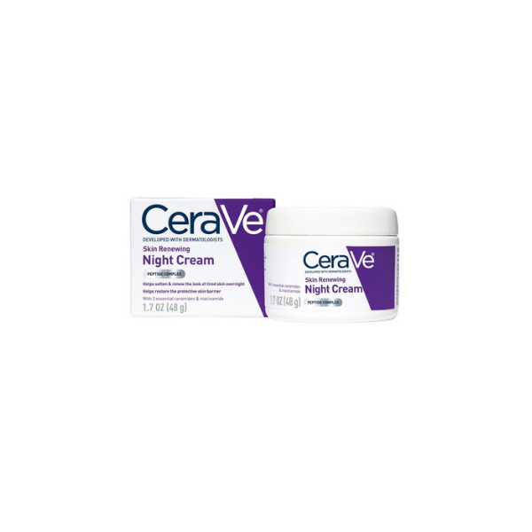 CeraVe Moisturizer Skin Renewing Night Face Cream with Peptides & Hyaluronic Acid for All Skin Types 1.7 oz