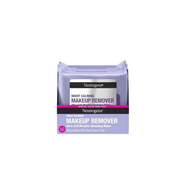 Neutrogena Makeup Remover Night Calming Wipes & Face Cleansing Towelettes, 25 Count, 2 Pack Face Wipes