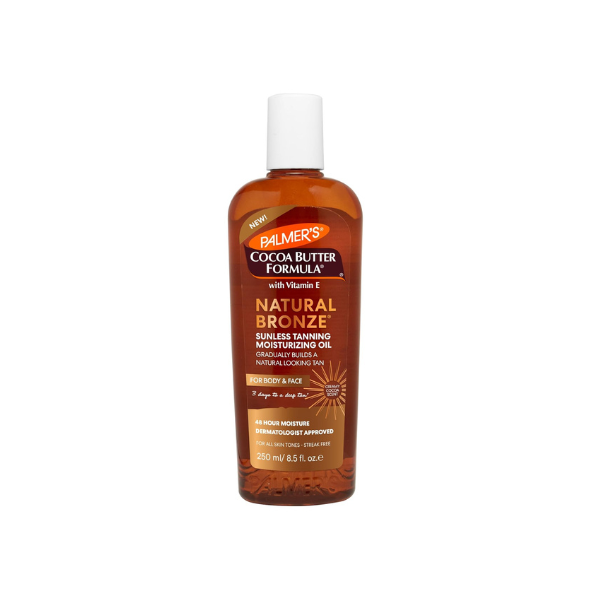 Palmer’s Cocoa Butter Formula, Natural Bronze Sunless Tanning Moisturizing Body Oil (8.5 fl oz), Face & Body Gradual Tanner, Buildable, Natural-Looking Tan in 3 Days, No Streak, 48-Hour Moisture