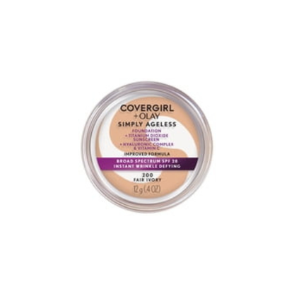 COVERGIRL + OLAY Simply Ageless Instant Wrinkle-Defying Foundation with SPF 28, Fair Ivory, 0.44 oz