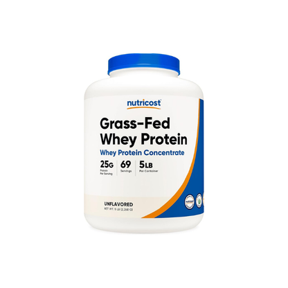 Nutricost Grass-Fed Whey Protein Concentrate (Unflavored) 5LBS