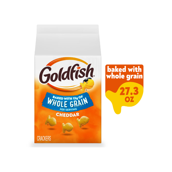 Goldfish Baked with Whole Grain Cheddar Baked Snack Crackers, 27.3 oz Carton