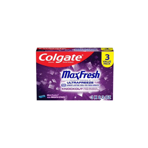 Colgate MaxFresh Knockout Mint Toothpaste, 3 Pack, 6.3 oz