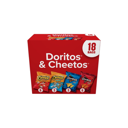 Frito Lay Doritos & Cheetos Snack Chips Mix Variety Pack, 18 Pack