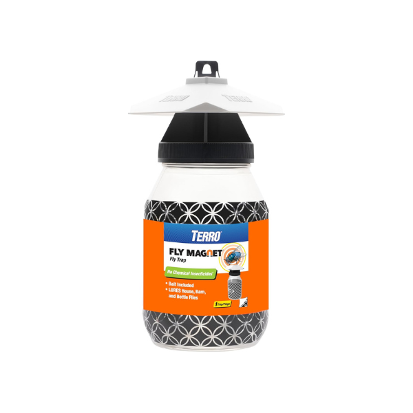 TERRO Fly Magnet Trap, Reusable Poison-Free Outdoor Fly Catcher with Bait