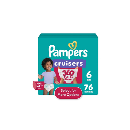 Pampers Cruisers 360 Baby Diapers Size 6, 76 Count (Select for More Options)
