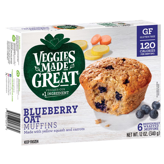 Veggies Made Great Blueberry Oat Muffin, 12oz, 6ct Box (Frozen)