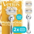 Venus Moistureglide Women's Razor Handle, 2 Blade Refills + Shower Holder