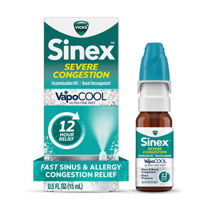Vicks Sinex SEVERE CONGESTION VapoCOOL Nasal Spray, Sinus Medicine, 0.5 fl oz