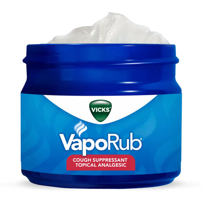 Vicks VapoRub Topical Chest Rub and Analgesic Ointment, Cough Medicine for Cough Relief, 1.76 oz