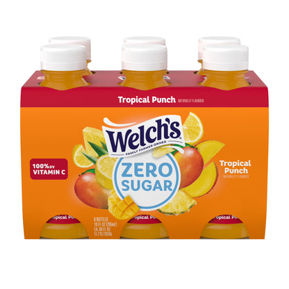 Welch's Tropical Punch Zero Sugar Drink, 10 fl oz Bottle