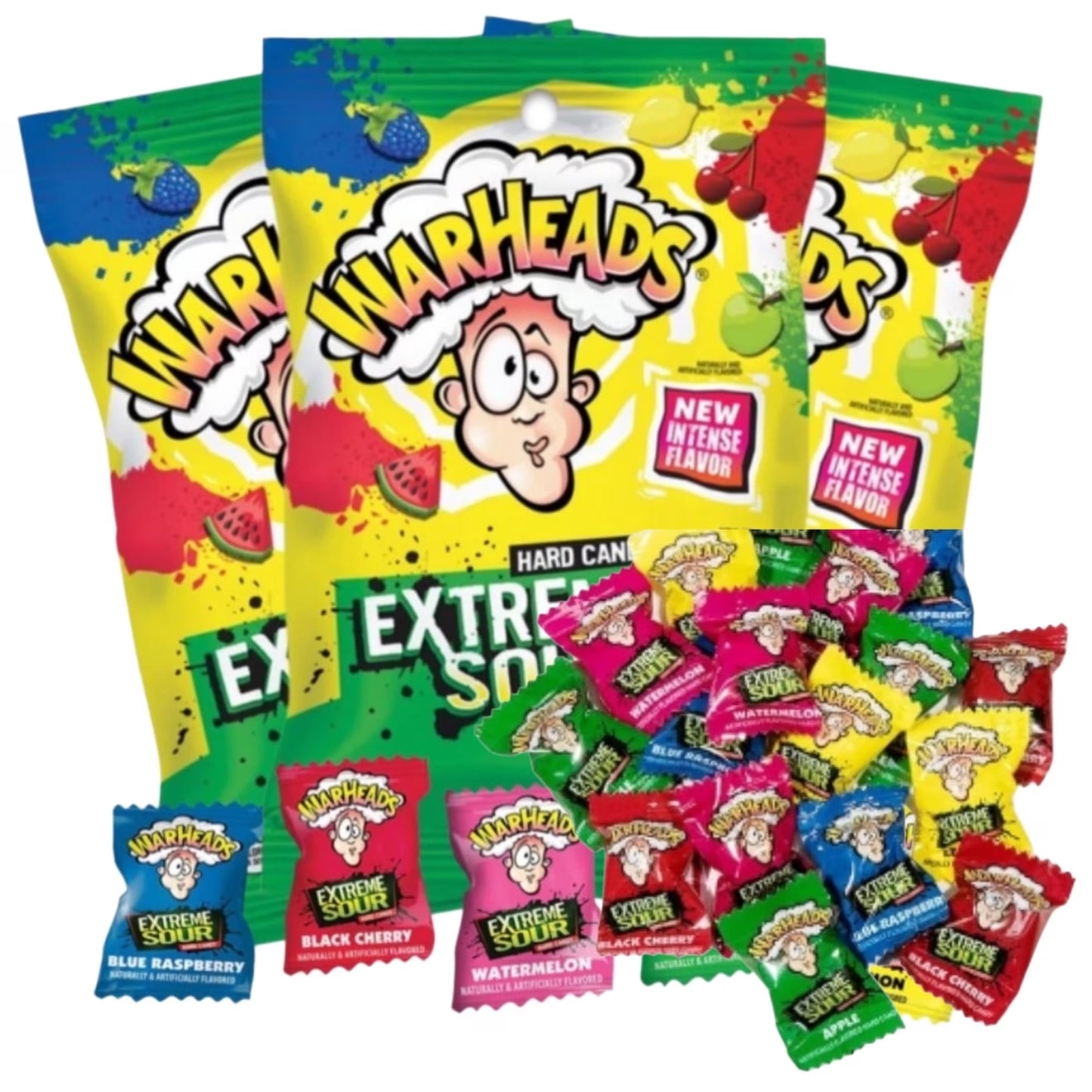 Warheads Extreme Sour Hard Candy, 3.25 oz - 3 Pack