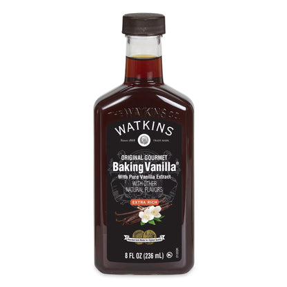 (4 pack) Watkins Original Gourmet Baking Vanilla, 8 fl oz – Rich Vanilla Flavor for Everyday Baking & Desserts
