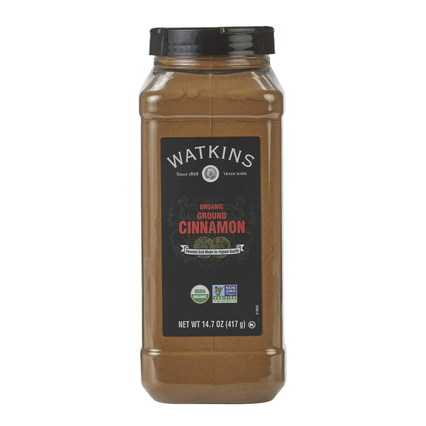 Watkins Gourmet Organic Spice Jar, Ground Cinnamon, 14.7 oz