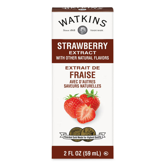 (2 pack) Watkins Strawberry Extract with Other Natural Flavors, 2 fl oz (Liquid)