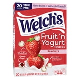 Welch's Fruit 'N Yogurt Strawberry Soft Fruit Snacks, .7 oz, 20 Count