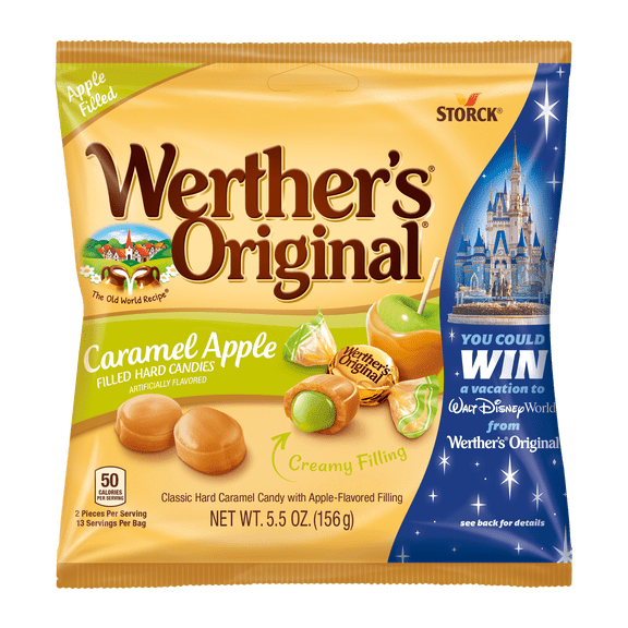 (4 pack) Werther's Original Hard Apple Filled Caramel Candy, 5.5 oz
